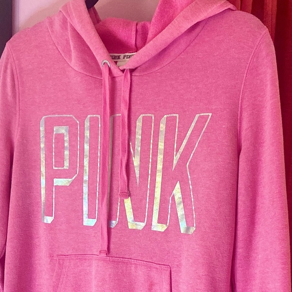 Y2k Vintage Victoria’s Secret PINK Pink Pullover Hoodie Jacket Women’s Small - Picture 2 of 3